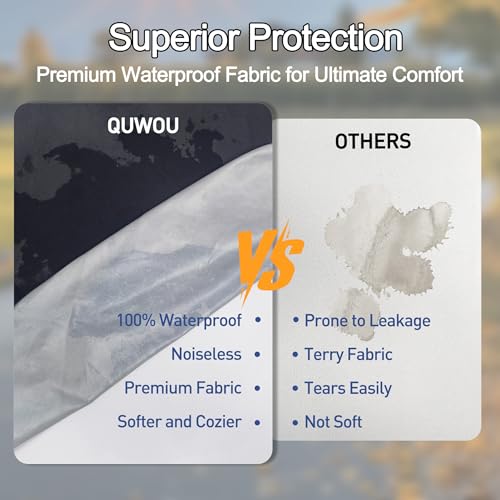QUWOU Queen Mattress Protector Waterproof Mattress Cover with 18" Deep Pocket Bed Cover, Fitted Sheet Style Noiseless Breathable Machine Washable, Dark Gray (60'' X 80'') - Image 5