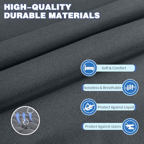 QUWOU Queen Mattress Protector Waterproof Mattress Cover with 18" Deep Pocket Bed Cover, Fitted Sheet Style Noiseless Breathable Machine Washable, Dark Gray (60'' X 80'') - Image 3