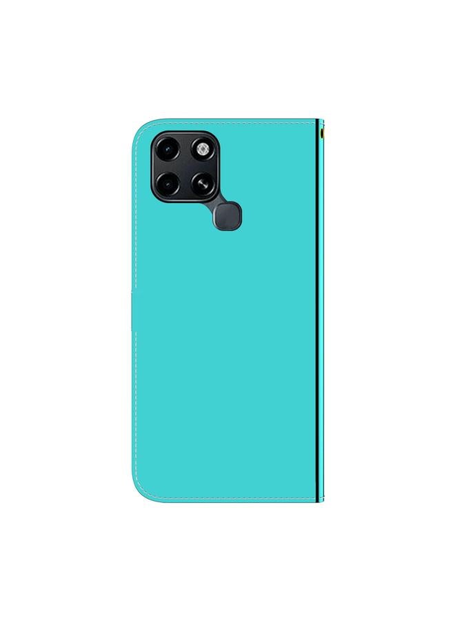 اس-توب جراب لهاتف Infinix Smart 6 مصنوع من الجلد الصناعي بسطح مرآة أفقي قابل للطي - Image 3