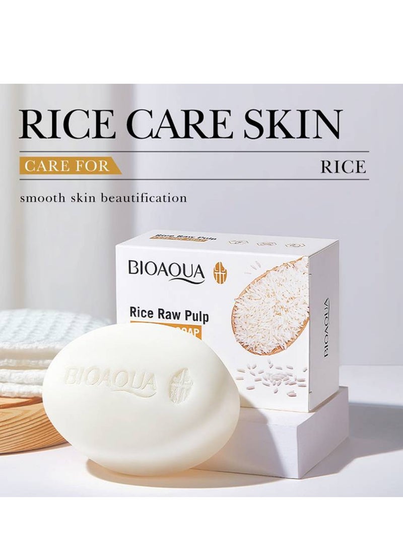 بيو أكوا قطعتين من صابون خلاصة لب الأرز الخام 100x2 ج - Image 4