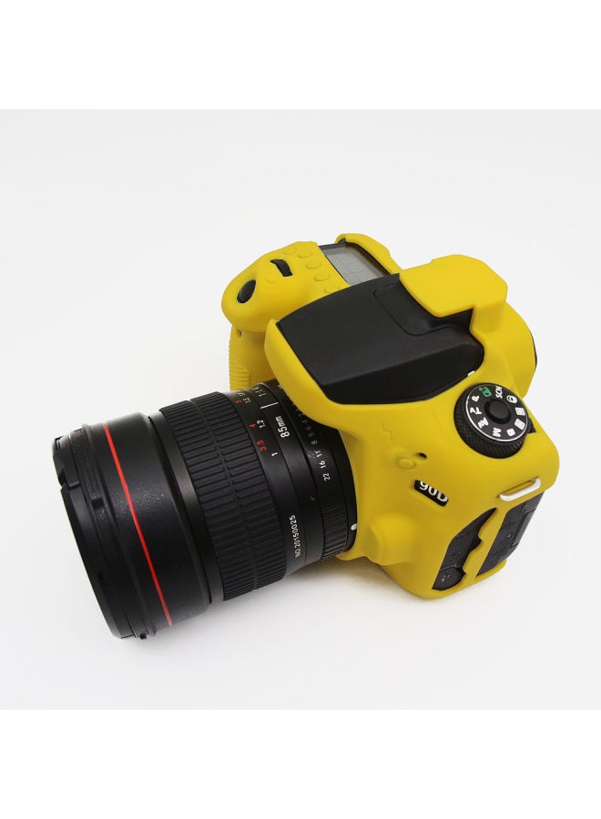 Suitable For Canon Eos 90D Slr Camera Slr Camera Silicone Case 90D Silicone Case Camera Protective Case-Color:Yellow  - Image 1