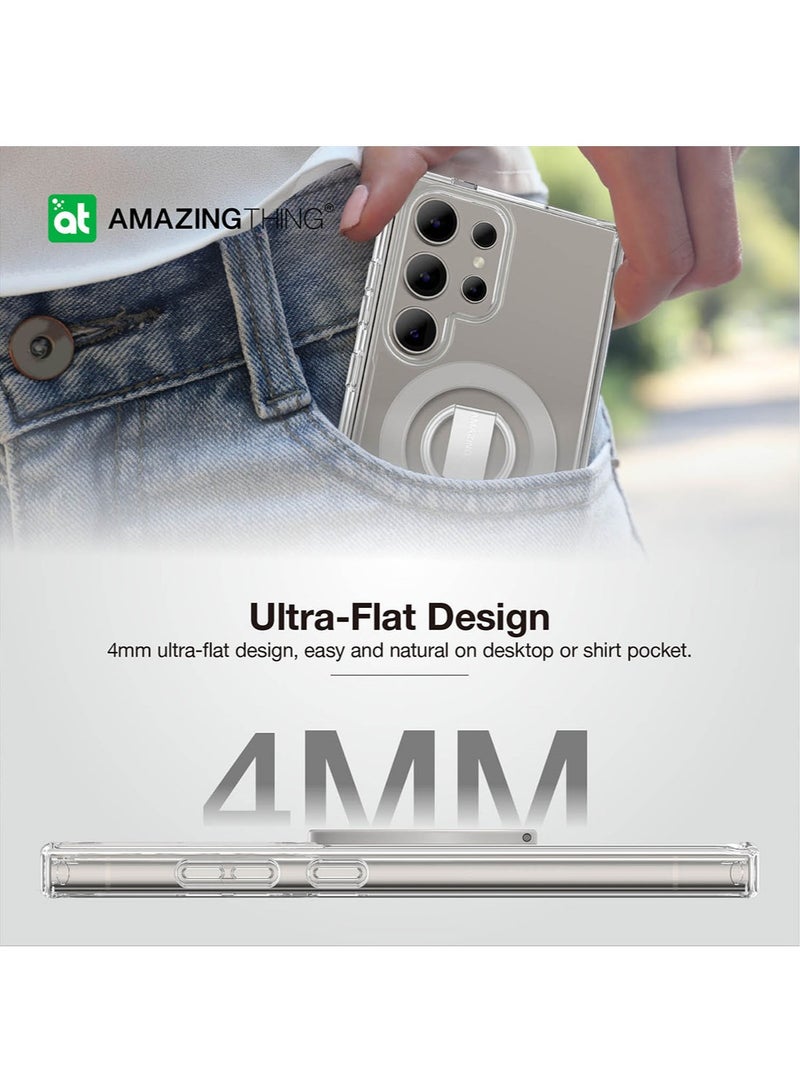 AMAZINGthing مجموعة حلقات MAG Minimal MAG لهاتف Samsung Galaxy S24 Ultra حامل / حامل / غطاء حماية مع MagSafe - شفاف - Image 5