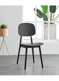 LANNY Jeffcoco Furniture Restaurant Dining Chair Outdoor Indoor Plastic Chair, Stackable Dining Chair,1 piece Black  - Image 1