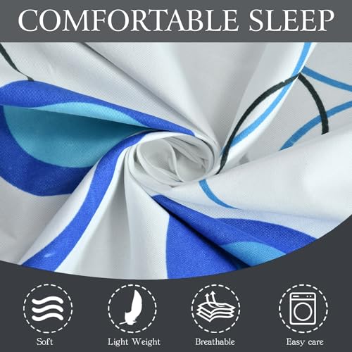 FRESH FROM LOOM Microfiber Single Size Bedsheet for Single Bed | Floral Design Bed Spread with 1 Pillow Covers | Soft | Hypoallergenic with 1 Pillow Cover (60x90 Inches | Circle White), 144 TC - Image 2
