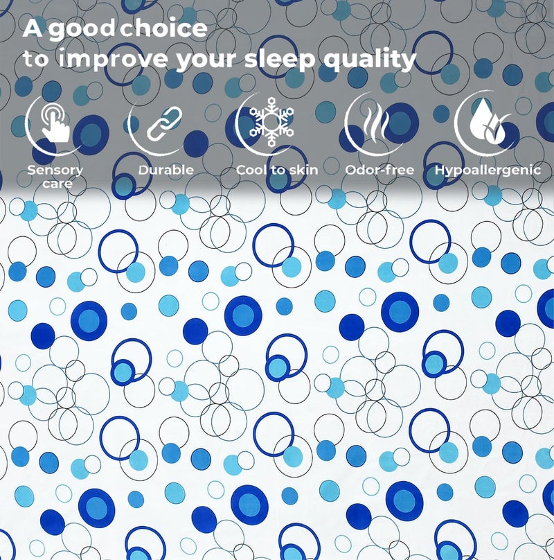 FRESH FROM LOOM Microfiber Single Size Bedsheet for Single Bed | Floral Design Bed Spread with 1 Pillow Covers | Soft | Hypoallergenic with 1 Pillow Cover (60x90 Inches | Circle White), 144 TC - Image 3