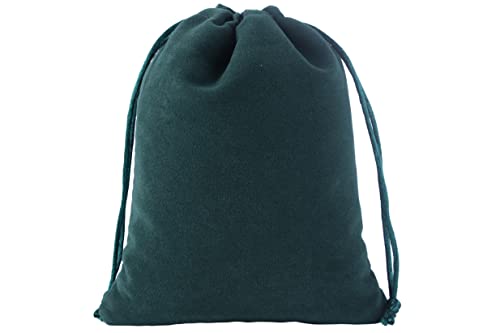 Sansam Large Velvet Drawstring Gift Bag – 10pcs Jewelry & Accessory Pouch for Bracelets, Necklaces & Gifts, Tarot Rune Bags, Purse Storage Bags, Dark Green - Image 2