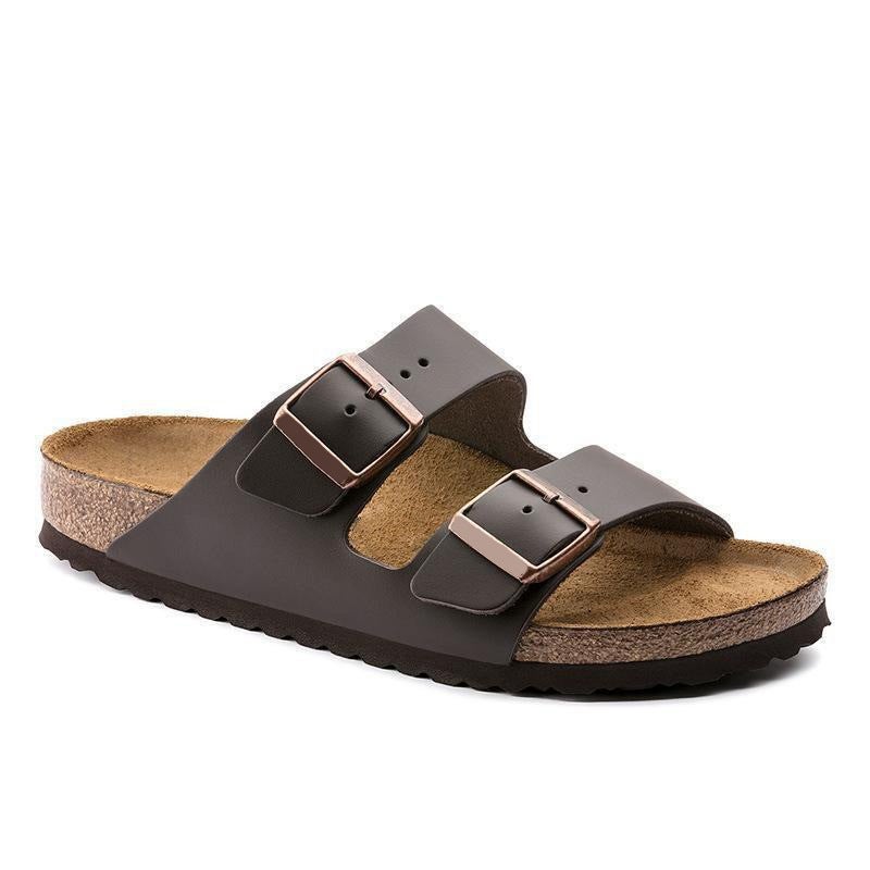 Birkenstock Cork-Soled Sandals for Men and Women, 2026 New Model, Genuine Leather Double-Buckle Two-Strap Retro Birkenstock Shoes - Image 1