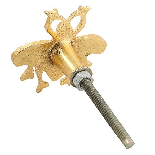 Indian-Shelf Indian Shelf 2 Piece Decorative Gold Bumble Bee Brass Cabinet Knobs Kids Drawer Pulls Unique Bee Dresser Knob - Image 4