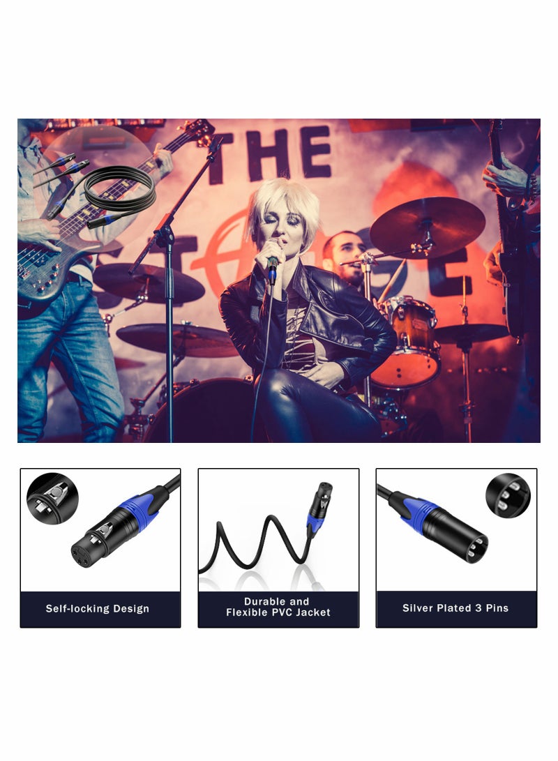 SYOSI 2 Pack XLR Microphone Cable Cables Heavy Duty Male to Female Mic 3 Pin Balanced Shielded for Microphones Speaker Systems Radio Station Stage Lighting - Image 3