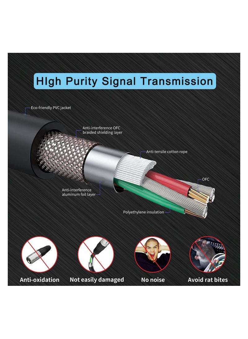 SYOSI 2 Pack XLR Microphone Cable Cables Heavy Duty Male to Female Mic 3 Pin Balanced Shielded for Microphones Speaker Systems Radio Station Stage Lighting - Image 5