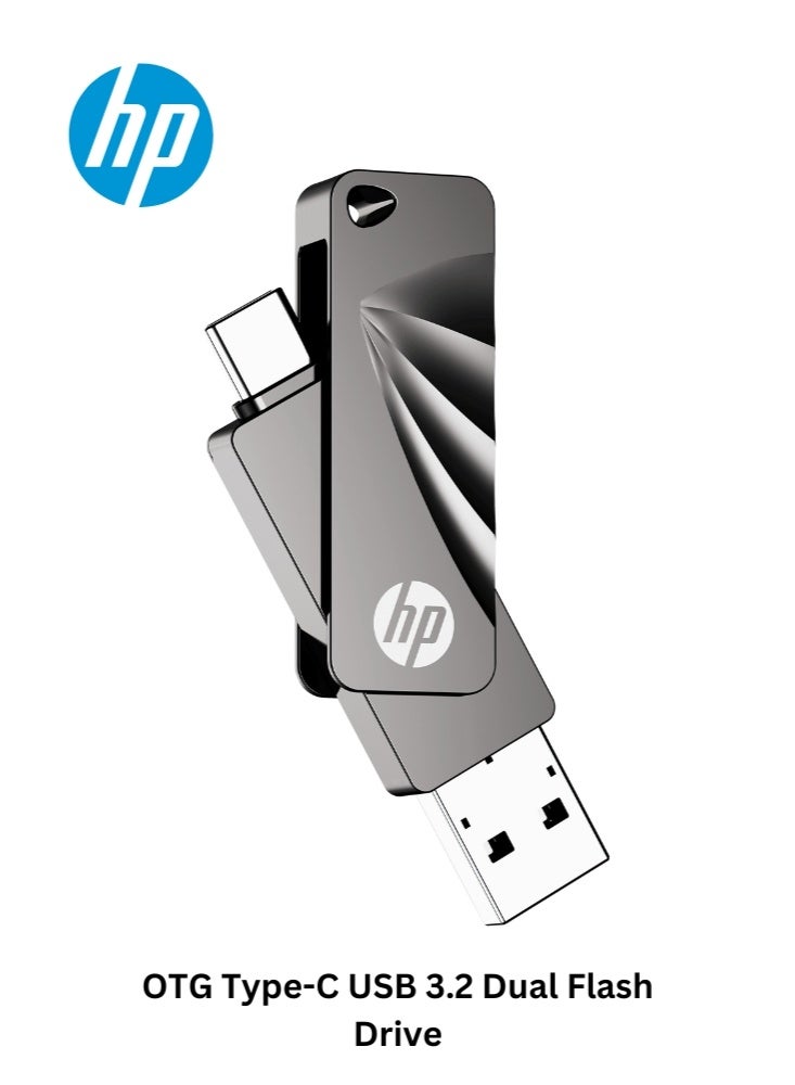 HP 762C USB Pen Drive | 128GB OTG Type-C USB 3.2 Dual Flash Drive for Iphone 15 Iphone 16 Android Tablet PC Laptop 128 GB - Image 1