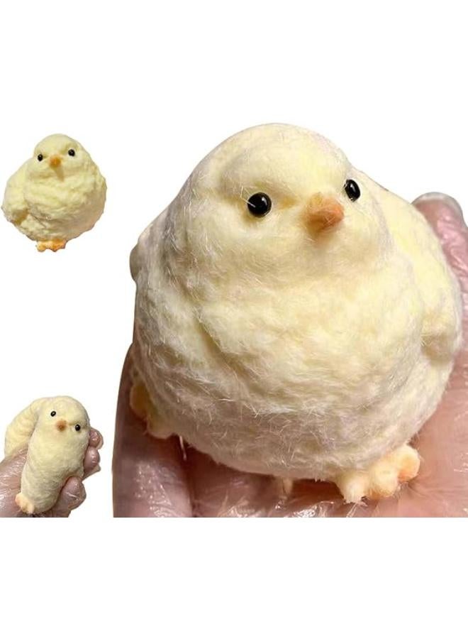 Animal Chick Squeeze Toy, Handmade Taba Squishy Chick, Yellow, Compact, All Ages, Non-toxic, 2"W x 2.5"L x 2.5"H