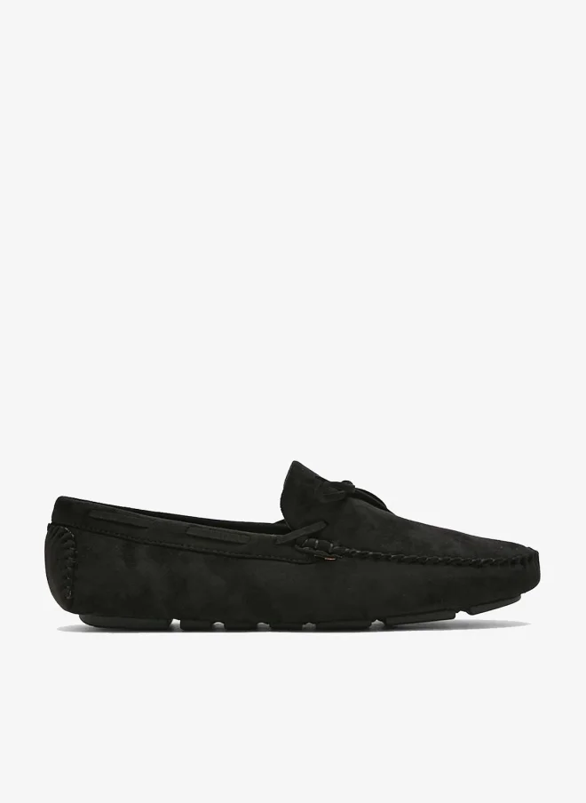 Robert Wood Faux Suede Bow Loafers