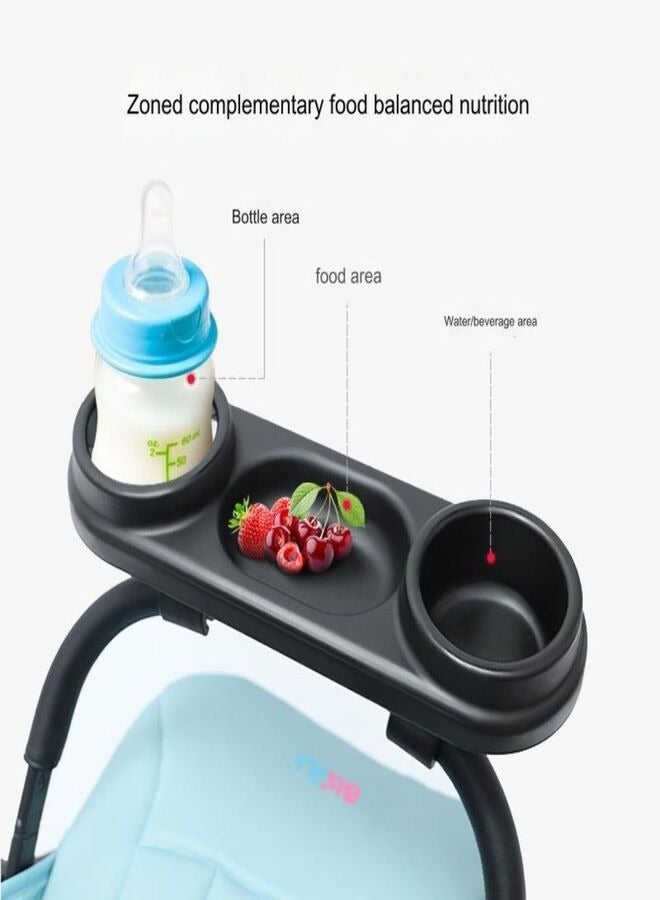 Turtees® Stroller Snack Tray with Cup Holder,Child Snack Tray Multifunction Stroller Organizer,Removable Non-Slip Grip Clip for Stroller Bar - Image 1