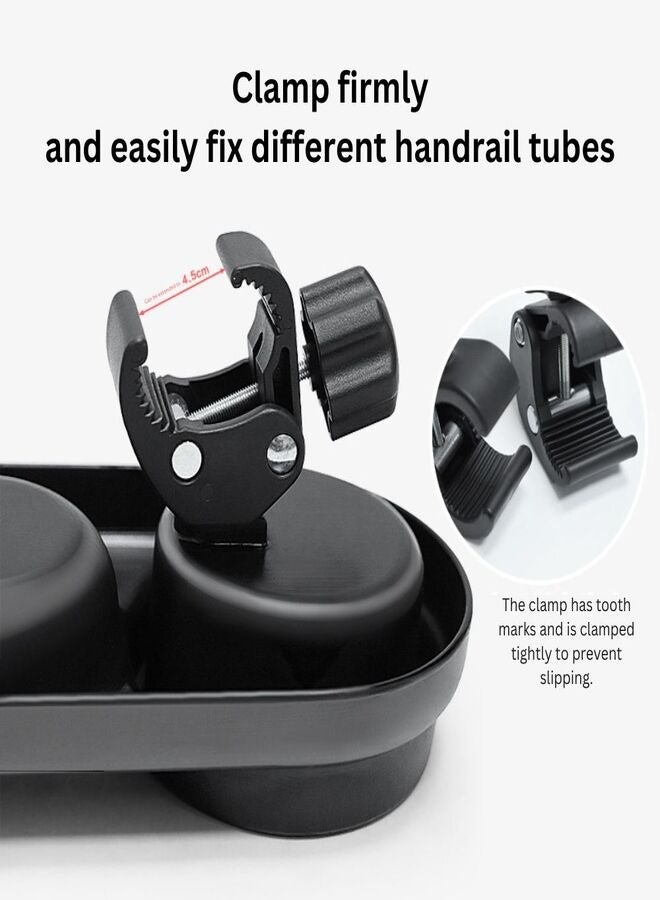 Turtees® Stroller Snack Tray with Cup Holder,Child Snack Tray Multifunction Stroller Organizer,Removable Non-Slip Grip Clip for Stroller Bar - Image 3