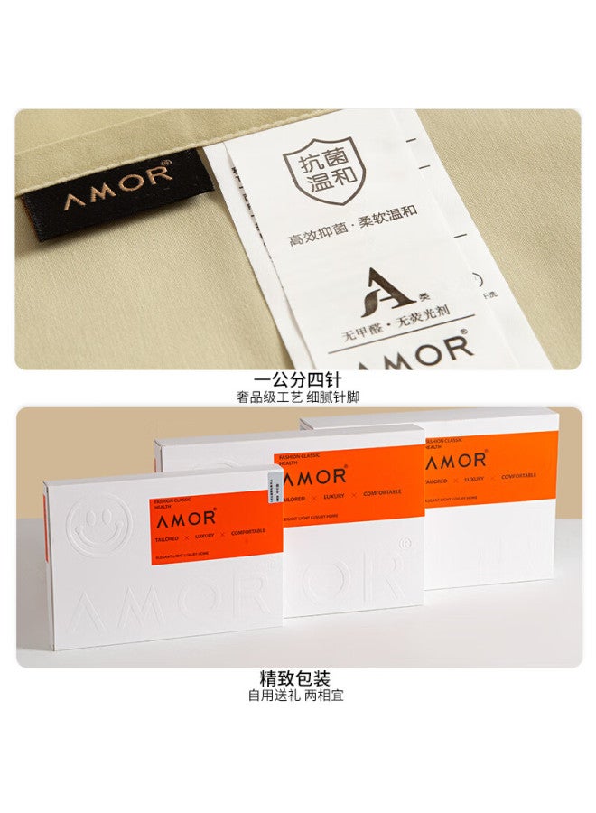 Amor high-grade Class A 100s Long-staple Cotton Bed Sheet Pure Cotton Full Cotton Clear Spring Grey 245x250cm
