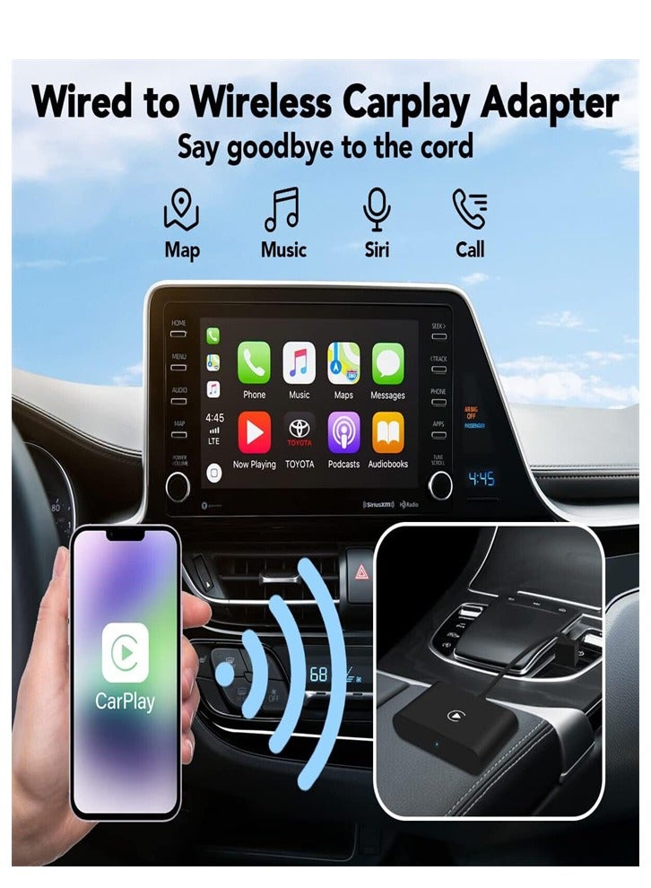 Wireless CarPlay Adapter for iPhone, Wireless Auto Car Adapter, Apple Wireless Carplay Dongle, Plug Play 5GHz WiFi Online Update (black) - Image 2