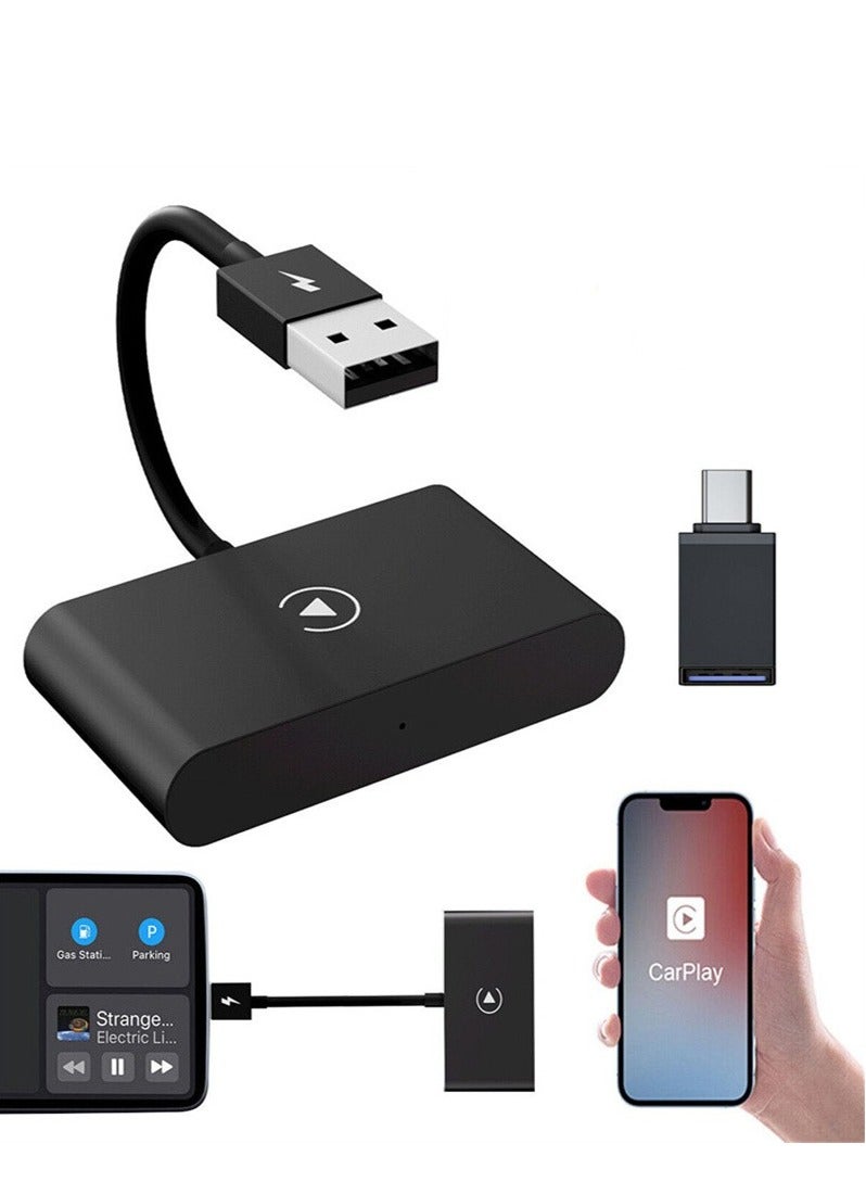 Wireless CarPlay Adapter for iPhone, Wireless Auto Car Adapter, Apple Wireless Carplay Dongle, Plug Play 5GHz WiFi Online Update (black) - Image 1