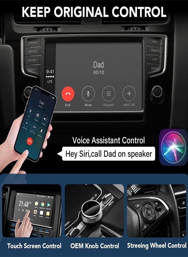 Wireless CarPlay Adapter for iPhone, Wireless Auto Car Adapter, Apple Wireless Carplay Dongle, Plug Play 5GHz WiFi Online Update (black) - Image 4