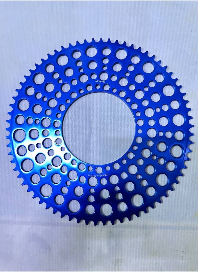 Litepro Chainring 70T Blue Color, 130Bcd, Folding Bike  - Image 1