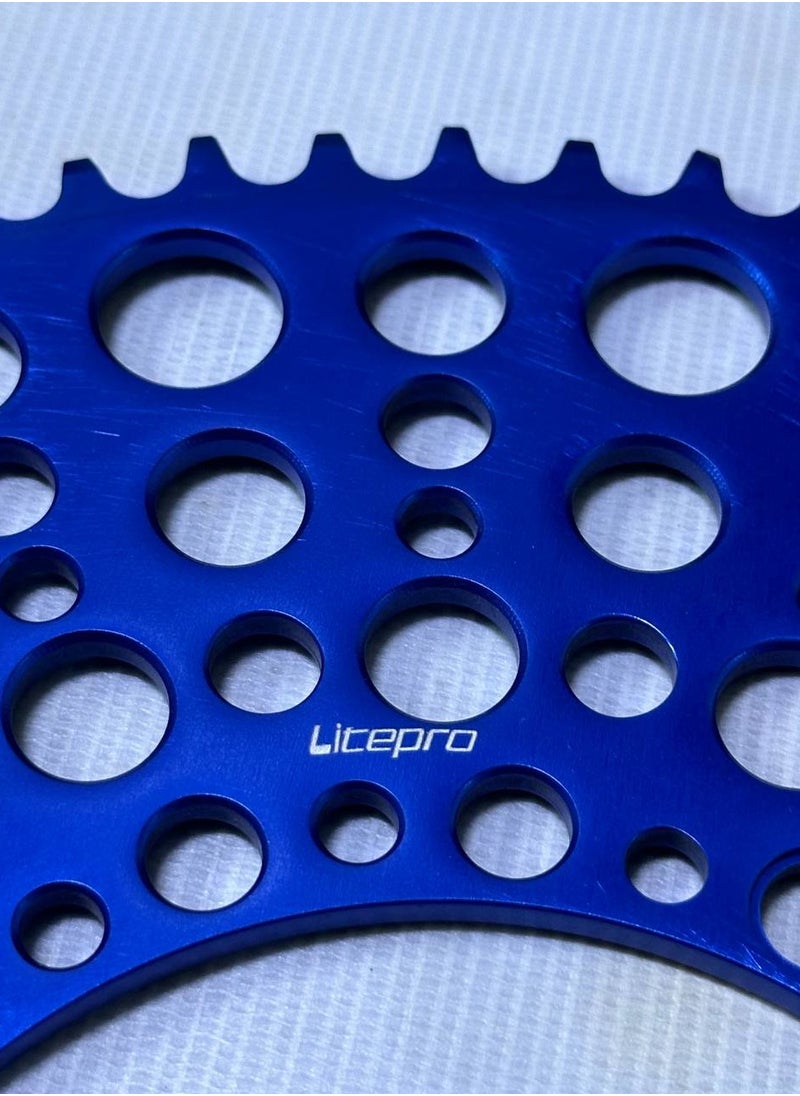 Litepro Chainring 70T Blue Color, 130Bcd, Folding Bike  - Image 2