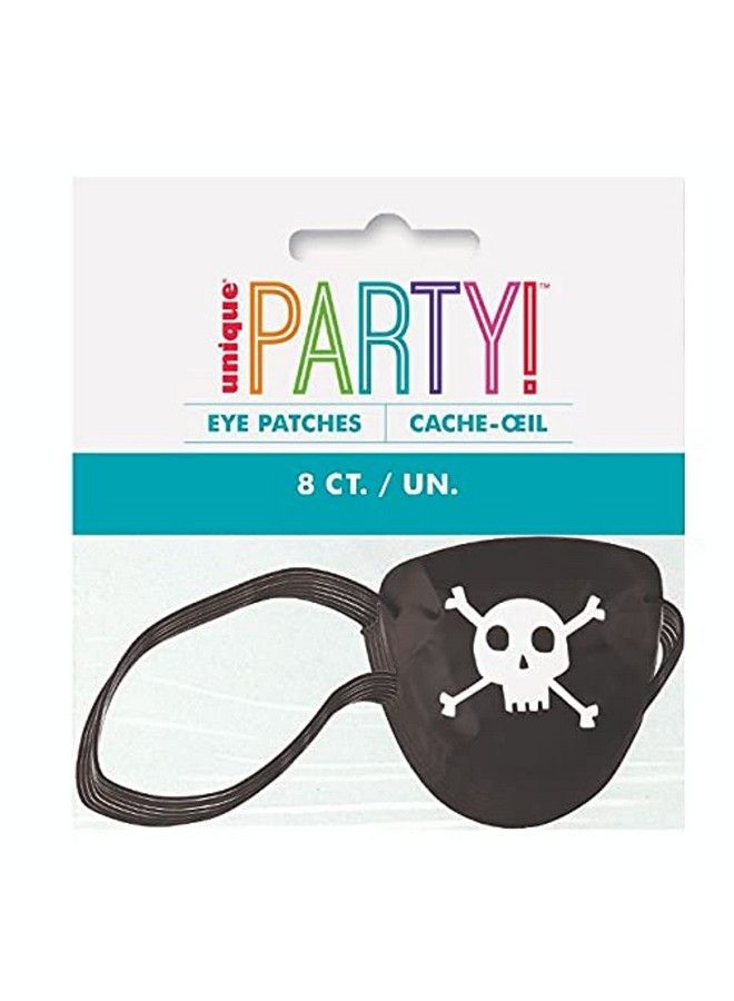 Unique Pirate Eye Plastic Patch Favors ; Black ; 8 Pcs - Image 1