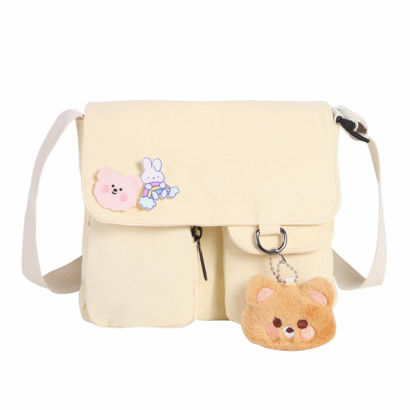 Phaoullzon Kawaii Crossbody Bag Cute Messenger Bags Canvas Shoulder Purse Gifts for Teens - Image 1