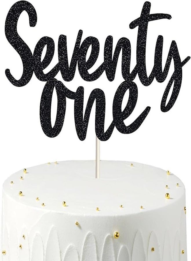 TrifleArte Seventy One Birthday Cake Topper | Black Glitter | 71st Anniversary Party Decoration | Double-Sided | Durable & Elegant Smash Cake Décor for Boys & Girls - Image 3