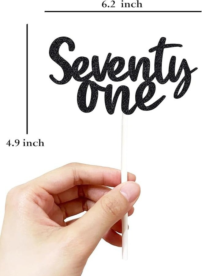 TrifleArte Seventy One Birthday Cake Topper | Black Glitter | 71st Anniversary Party Decoration | Double-Sided | Durable & Elegant Smash Cake Décor for Boys & Girls - Image 2