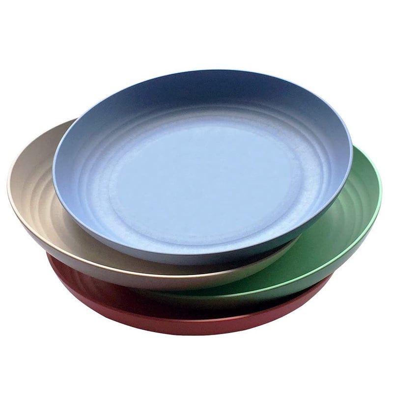 greenandlife Lightweight Wheat Straw Plates  4 Pack 10inch Unbreakable Dinner Plates Dishwasher  Microwave Safe BPA free for Kids  Adults