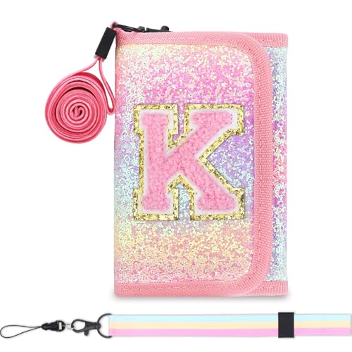 Luchike Girls Wallets for Kids 6-8 8-10 kids wallet Cute Wallets for Teen Girls with Initials Coin Pocket Toddler Wallet for with Magic Sticker Teen Girl Wallet for Gifts K - Image 1