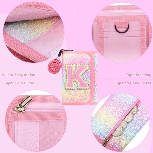 Luchike Girls Wallets for Kids 6-8 8-10 kids wallet Cute Wallets for Teen Girls with Initials Coin Pocket Toddler Wallet for with Magic Sticker Teen Girl Wallet for Gifts K - Image 4