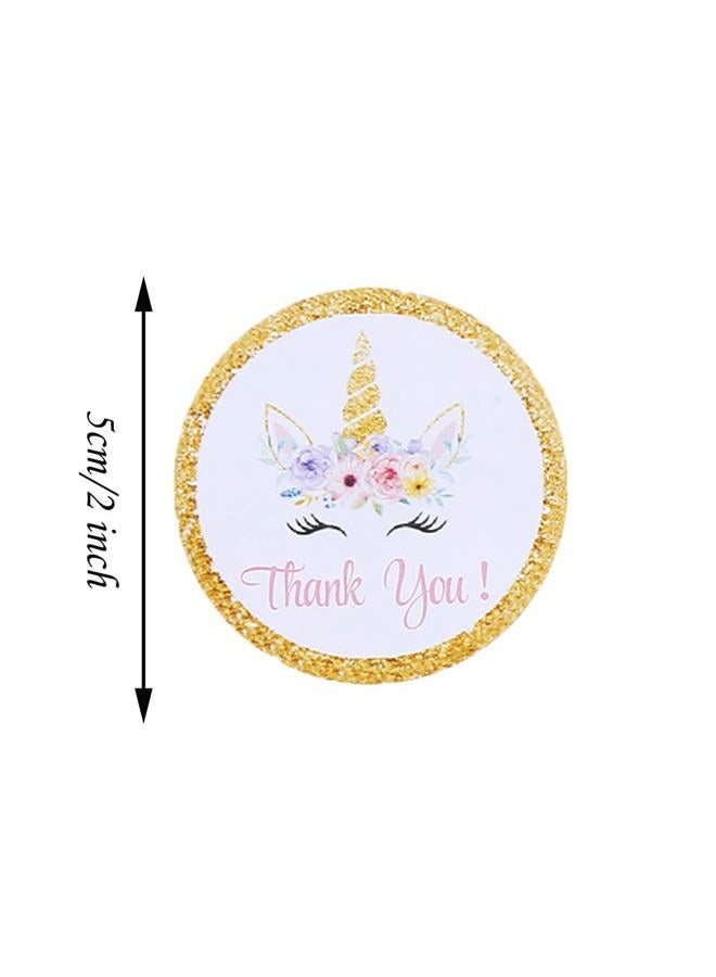 CCINEE Magical Unicorn Glitter Stickers Thank You Rainbow Christmas New Year Party Gift Label Stickers for Kids 40 Pack - Image 3