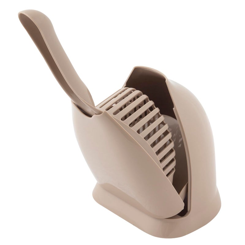 Petmate Scoop N' Hide Cat Litter Scoop with Discreet Holder; Titanium - Image 1