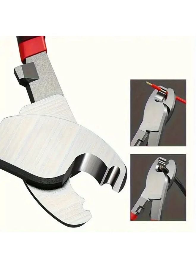 6 Inch Insulated Cable Cutter Crimping Tool with Red Rubber Handle - Image 3