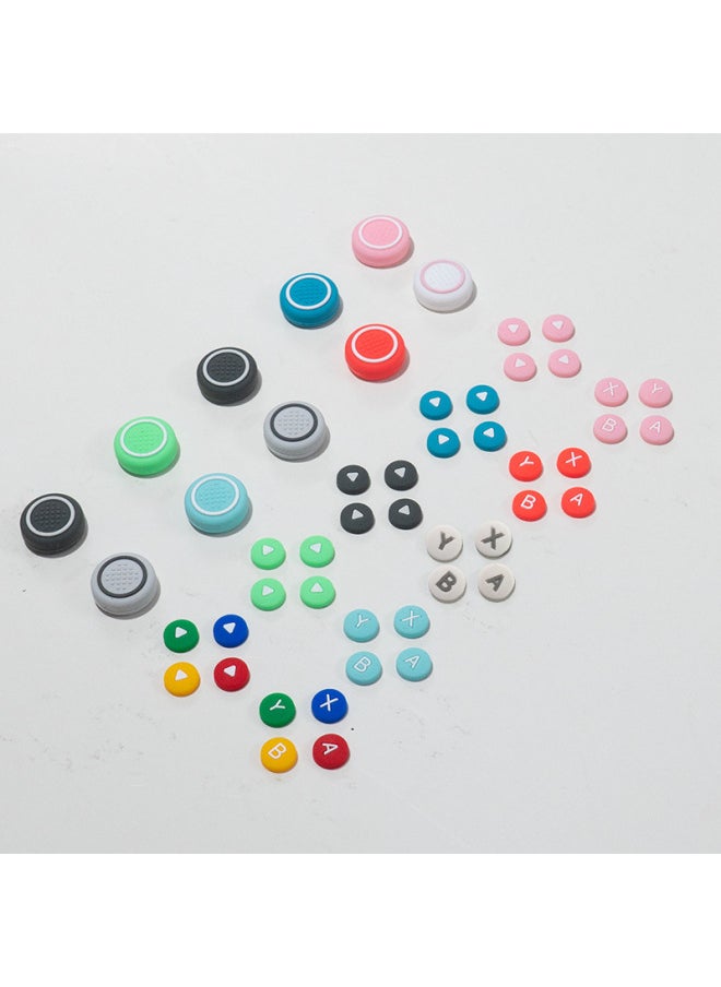 Generic - Switch Silicone Key Cap NS Direction Silicone Color Key Sticker Joycon Key Sticker Handle Rocker Cap-Product Color:NS Silicone Key Suit-Sesame Grey - Image 1