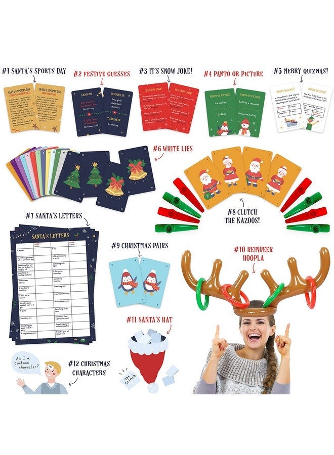 Gutter Games 12 Games of Christmas - 12 Hilarious Holiday Activities [Family Party Games Pack for Kids, Teens & Adults] - by Beat That! Game - Image 5