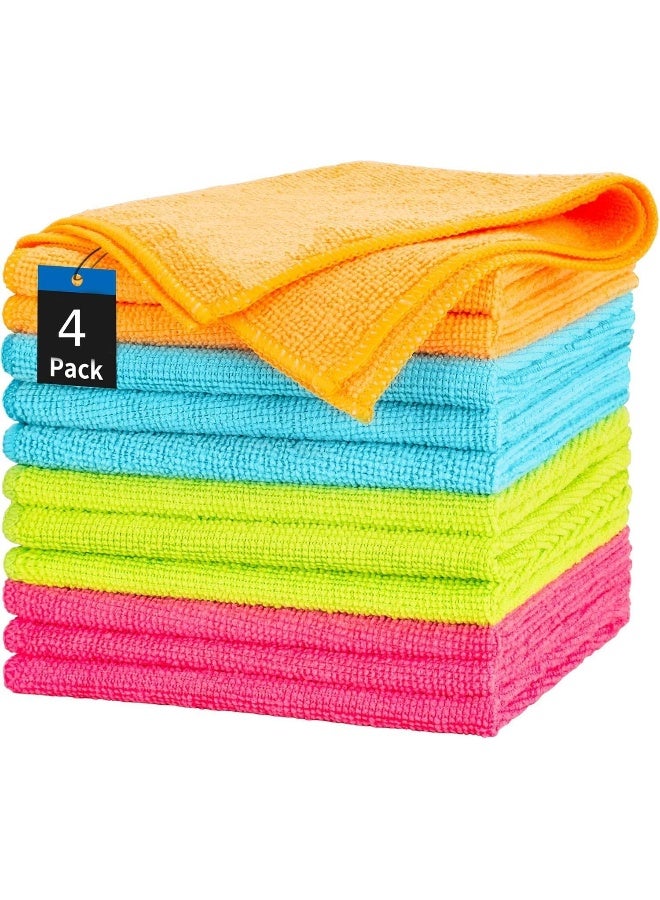 MOMENT 4 Pack Microfiber Cleaning Cloth Multi Purposes Kitchen Towel Set (30 X 30 Cm) Super Absorbent Reusable Cleaning Towels - Kitchen Cloth - Image 1