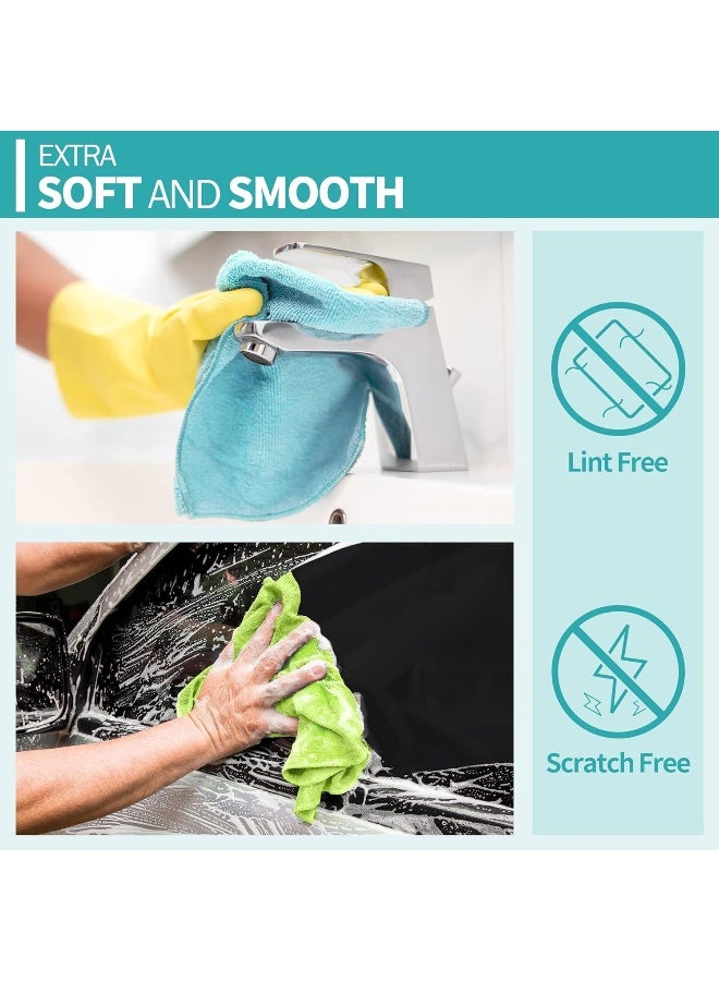 MOMENT 4 Pack Microfiber Cleaning Cloth Multi Purposes Kitchen Towel Set (30 X 30 Cm) Super Absorbent Reusable Cleaning Towels - Kitchen Cloth - Image 5