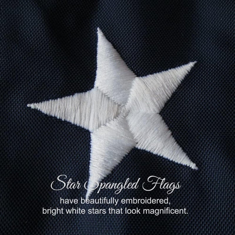 Star Spangled Flags American Flag 5x8-100% Made In USA using Tough, Long Lasting Nylon Built for Outdoor Use, Featuring Embroidered Stars and Sewn Stripes plus Superior Quadruple Stitching on Fly End - Image 3