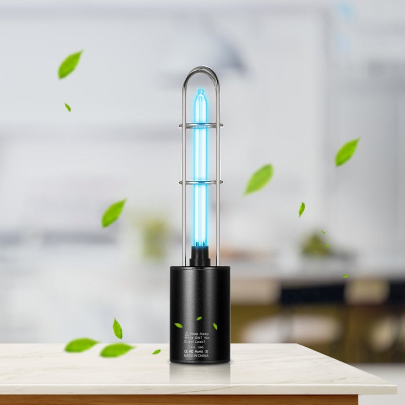 Rechargeable UV Sterilizer Light Air Purifier DC5V + UV Germicidal Lamp Portable Light for Car Kitchen Toilet Cabinet Black - Image 1