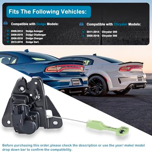 GELAIDI Trunk Lock Latch Actuator Motor Fit for Dodge Charger 2006-2018, Chrysler 300 2005-2018 OEM 5056244AA 5056244AB -Tailgate Rear Truck Lock Assembly Trunk Actuator - Image 2