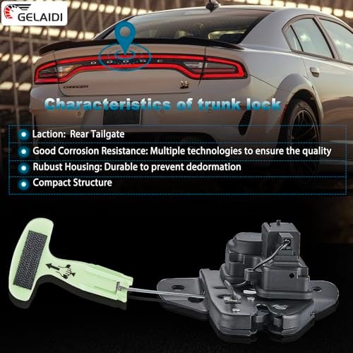 GELAIDI Trunk Lock Latch Actuator Motor Fit for Dodge Charger 2006-2018, Chrysler 300 2005-2018 OEM 5056244AA 5056244AB -Tailgate Rear Truck Lock Assembly Trunk Actuator - Image 4