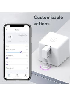 تويا زر Fingerbot Plus الذكي، بوت دفع ذكي مدمج ومتين، جهاز تحكم عن بعد لروبوت الإصبع بلوتوث، زر روبوت ذكي للتحكم في التطبيق والمؤقت، (قطعة واحدة، أبيض زيجبي)  - Image 3