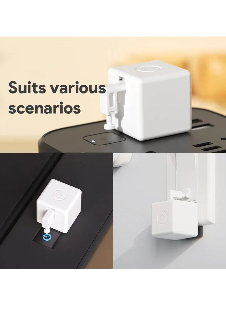 Fingerbot Plus Smart Button, Compact And Durable Smart Switch Pusher Bot, Bluetooth Finger Robot Remote Control, App And Timer Control Smart Robot Button, (1pc, Zigbee White)