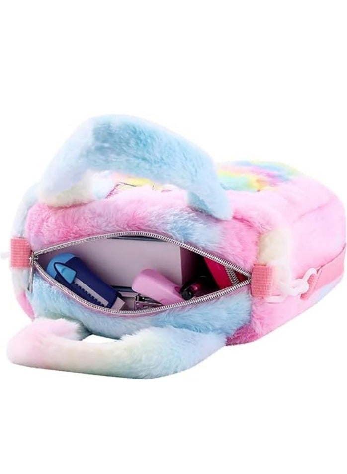 Kids Unicorn Plush Backpack,Toddler Crossbody Shoulder Bag, Princess Handbag for Girls  - Image 4