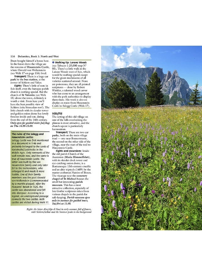 Dolomites Sunflower Walking Guide Vol 1 - North and West: 35 long and short walks with detailed maps and GPS covering North and West including Scillar/Schlern and Catinaccio/Rosengarten  - Image 5