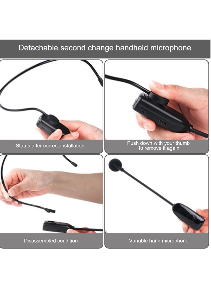 KASTWAVE 2-in-1 UHF Wireless Microphone Headset: 2.4G Dual-Mode Mic and Handheld, 50m Range, Compatible with Voice Amplifiers and Speakers, Ideal for Teachers and Speakers - Image 2