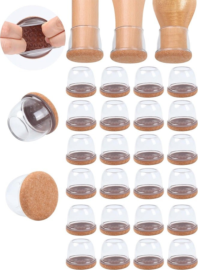 YelaJoy 24 Pcs Clear Silicone Chair Leg Floor Protectors, Felt Furniture Pads Floor Protectors for Chairs, Bar Stool Furniture Leg Caps Protect Floors from Scratches - Image 1