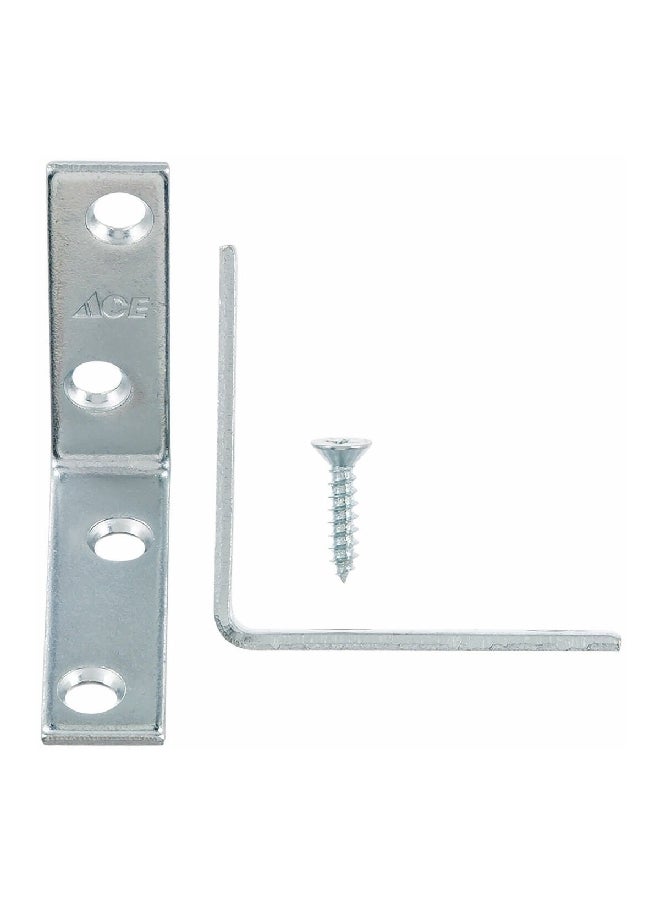 ACE 4-Piece Zinc L-Corner Brackets Silver 5.1 x 1.6 cm 5290127  - Image 2